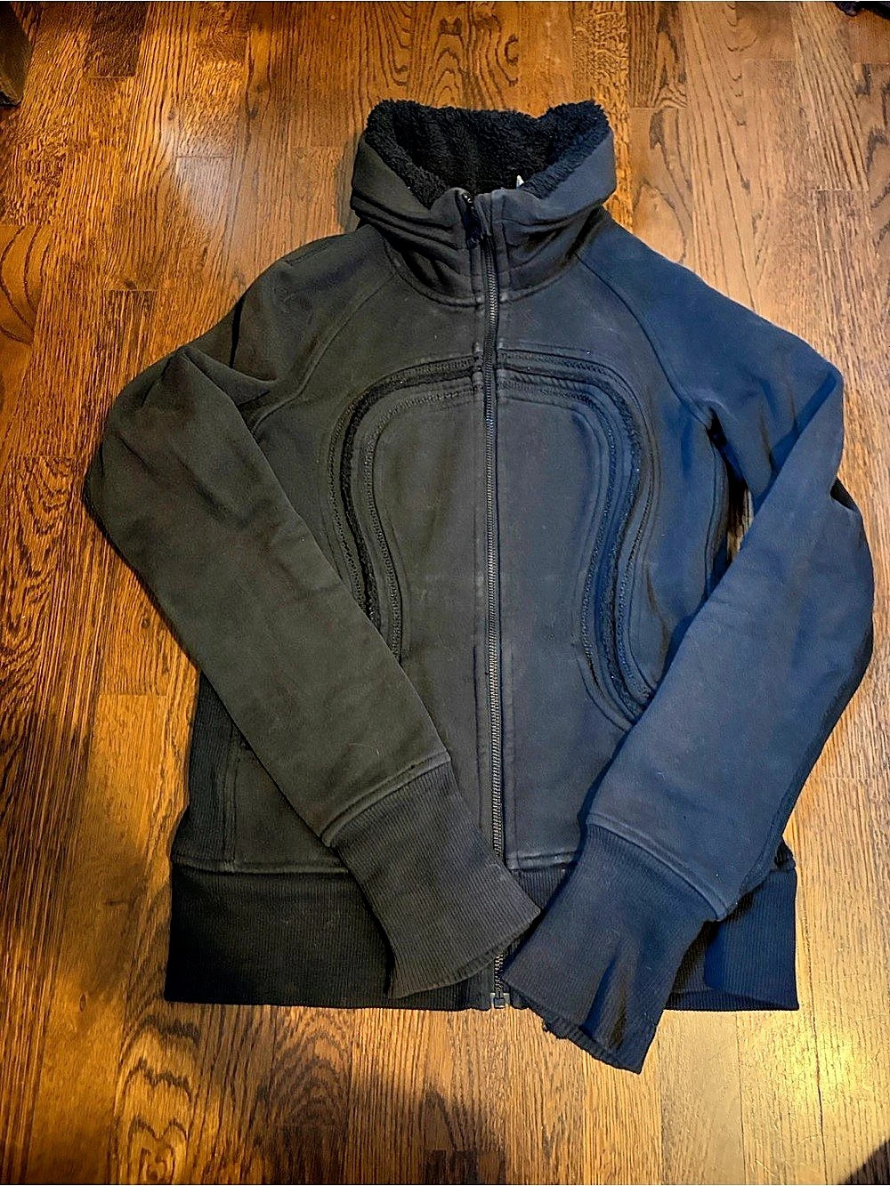 lululemon Scuba Sherpa lined funnel neck 1/2 Zip sweatshirt Black, Size 6